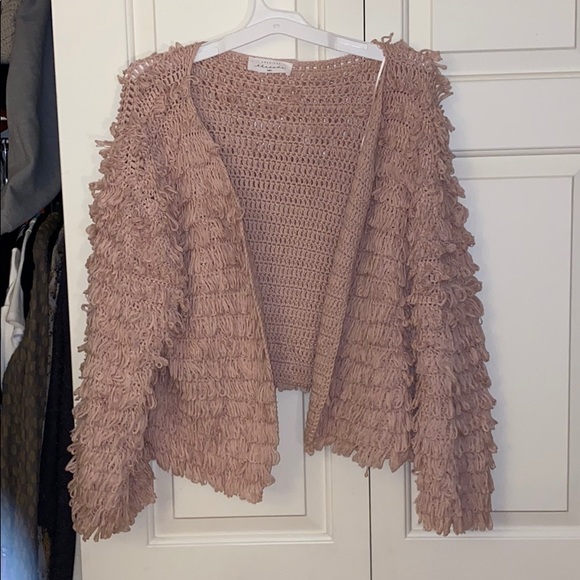 Pink Fringe Sweater - Picture 1 of 3